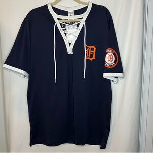 PINK Victoria's Secret Detroit Tigers Baseball Lace-Up Jersey Oversized Size S